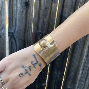 Vintage artist's handmade brass cuff bracelet